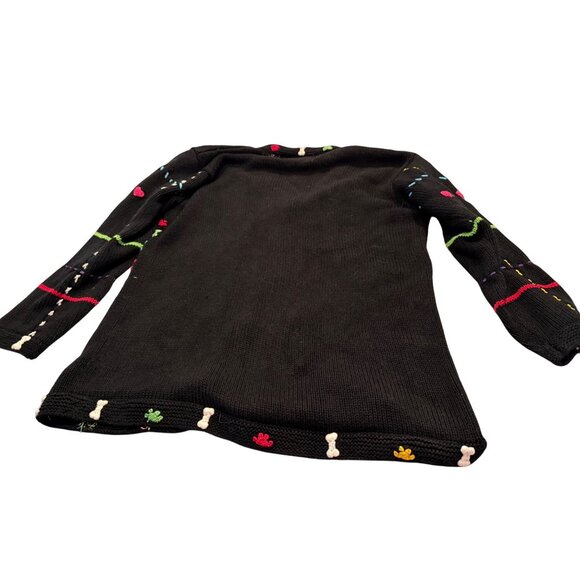 VTG Novelty Storybook Knits chunky Hand-knit puppy dog Sweater Cardigan M Read - Picture 6 of 12